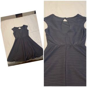 Gray cocktail dress with keyhole back